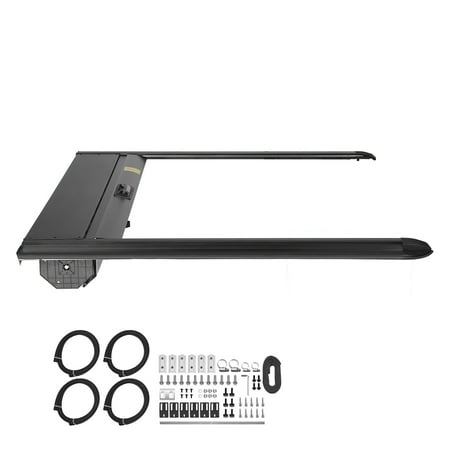 KFFKFF Retractable Truck Bed Cover, 5.5 ft Hard Cover with Integrated Drainage System for 2021-2024 Toyota Tundra Crew Cab with Deck Rail, Secure Double-Lock Design and T-Slot Compatibility