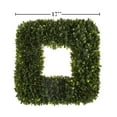 thumbnail image 3 of 17 Inch Tea Leaf Square Wreath Indoor Outdoor Artificial Greenery UV Resistant, 3 of 3