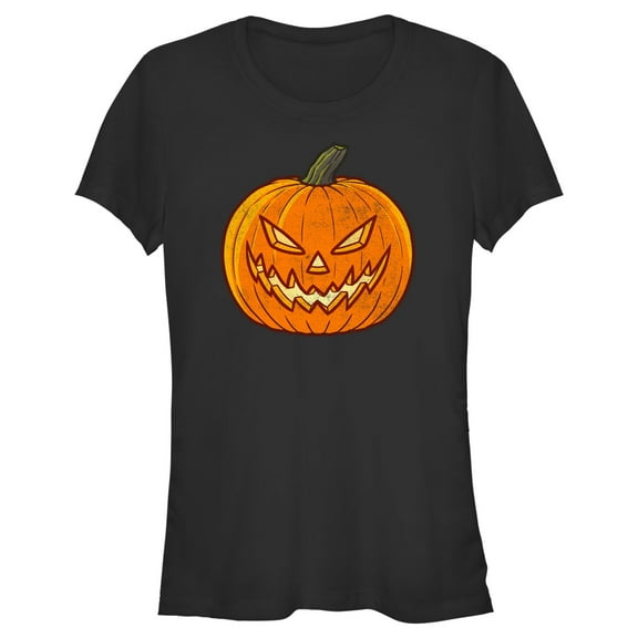 Junior's Lost Gods Halloween Evil Jack-O'-Lantern Graphic Tee Black Small