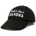 thumbnail image 4 of DALIX Worlds Best Grandma Hat Gift Embroidered Cotton Cap in Black, 4 of 6