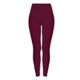 thumbnail image 2 of Levmjia Women's Casual Pants Fashion Solid Color Elastic Waist Long Straight Fitness Running Stretch Leggings Sports Daily Wear, 2 of 7