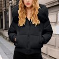 thumbnail image 2 of Unir Womens Winter Coats, Quilted Jackets For Women, Cropped Puffer Jacket With Faux Fur Hood, Zip Up Short Winter Outerwear, S‑XL, 2 of 4