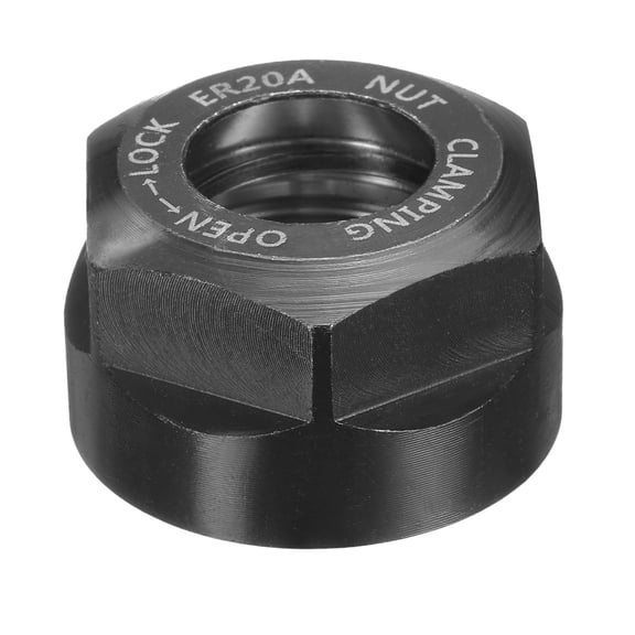 ER20-A(M25) Type Collet Clamping Nut with Dynamic Balance Holes 40Cr Alloy Steel for CNC Machine Chuck Lathe Milling Tools Holder, Black
