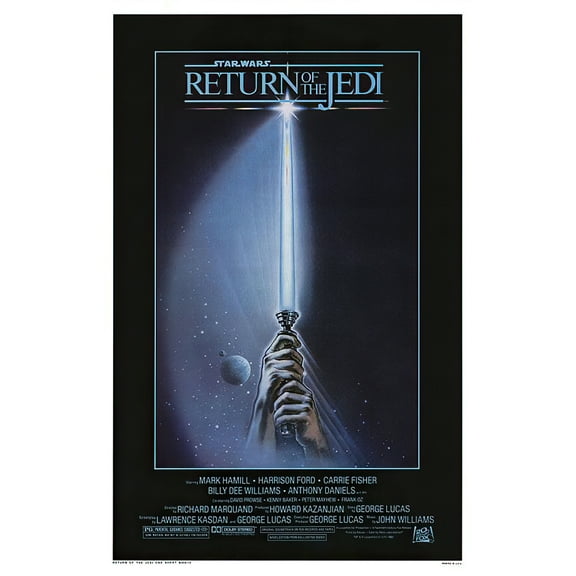 Star Wars: Episode VI - Return Of The Jedi - Framed Movie Poster (Advance Style "A" - Lightsaber) (Size: 27" X 40") (Metallic Anthracite Plastic Frame)