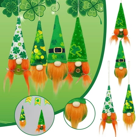 

Jeborah St. Patrick Doll Pendant Home Holiday Dwarf Decoration Doll Holiday Decorations 4Pcs