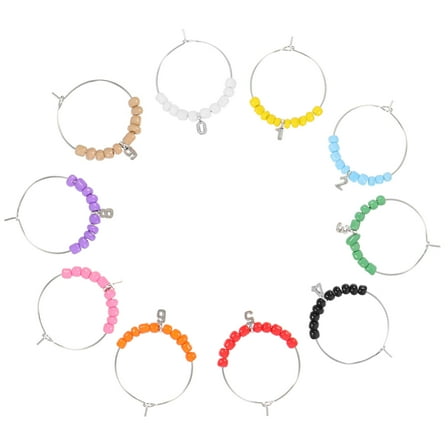MLINS 10pcs Reusable Tag Rings Beads Wine Glass Charms Party Wine Glass Markers