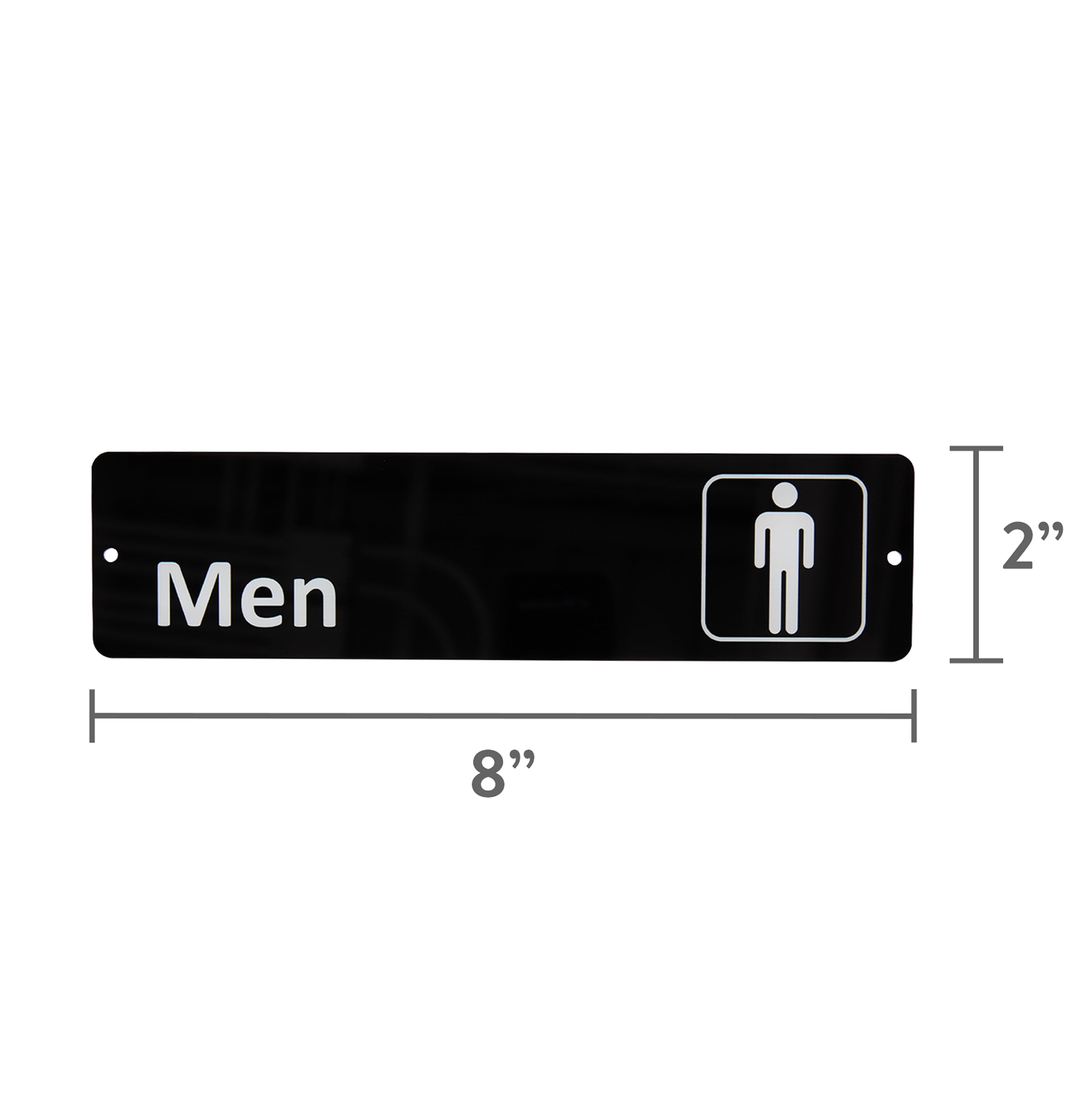 Pen+Gear Restroom Sign, 2-Pack, 2 × 8 Inches, Black, Durable Acrylic, Easy Application
