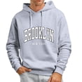 thumbnail image 2 of VNKIDY Men's Hoodies Street Style Autumn Winter Letter Prints Sweatshirts Loose Fit Long Sleeve Hooded Athletic Sweatshirts For Outdoor Activities Fashionable Tops, 2 of 4