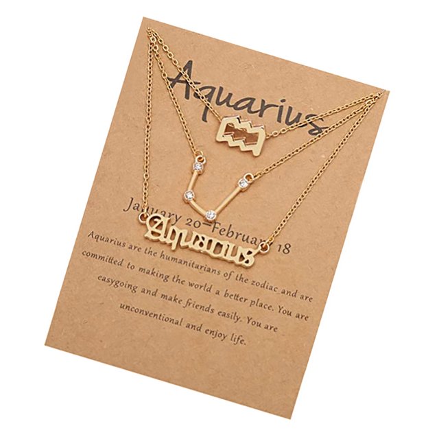 Qarigey Paquete de 3 collares de Metal decorativos DIY Prop elegancia a prueba de herrumbre joyería en capas letras ligeras diseño dijes colgante Ropa, zapatos y accesorios Miscelánea tipo 12