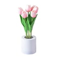thumbnail image 3 of Lámpara de noche Yinane Flor artificial Adorno de mesa con puerto USB rosa, 3 of 8