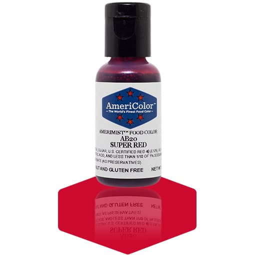 AmeriColor AmeriMist Super Red, .65 Ounce, Airbrush Food Color