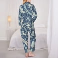 thumbnail image 3 of Pajama Sets for Women 2 Pcs, Dragonfly Moth Butterfly Button Down Long Sleeve Sleepwear Lounge PJ Sets, 3 of 6