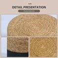 thumbnail image 5 of Tcbosik 14" Round Natural Seagrass Footstool, Hand Weave Foot Rest, Ottoman for Small Space, Living Room, Bedroom, Hallway, Balcony, Natural & Black, 5 of 6