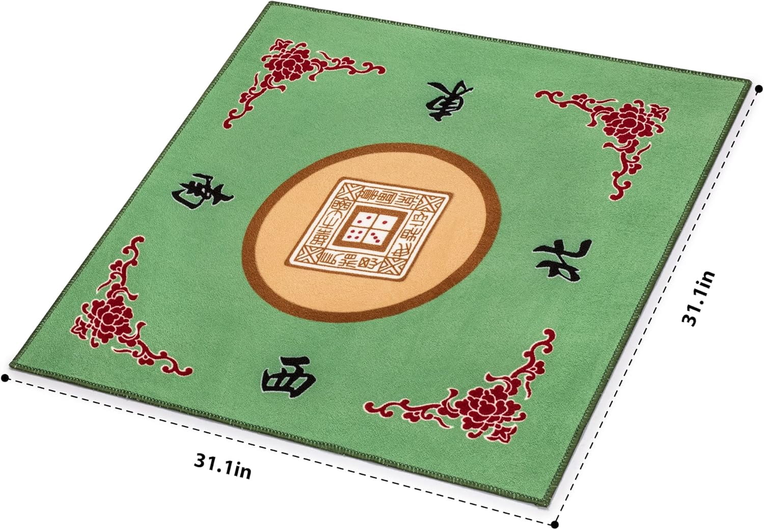 Table Cover for Mahjong, Poker, Card Games, Board Games, Tile Games, and Dominoes - Green, 31.1 Inches