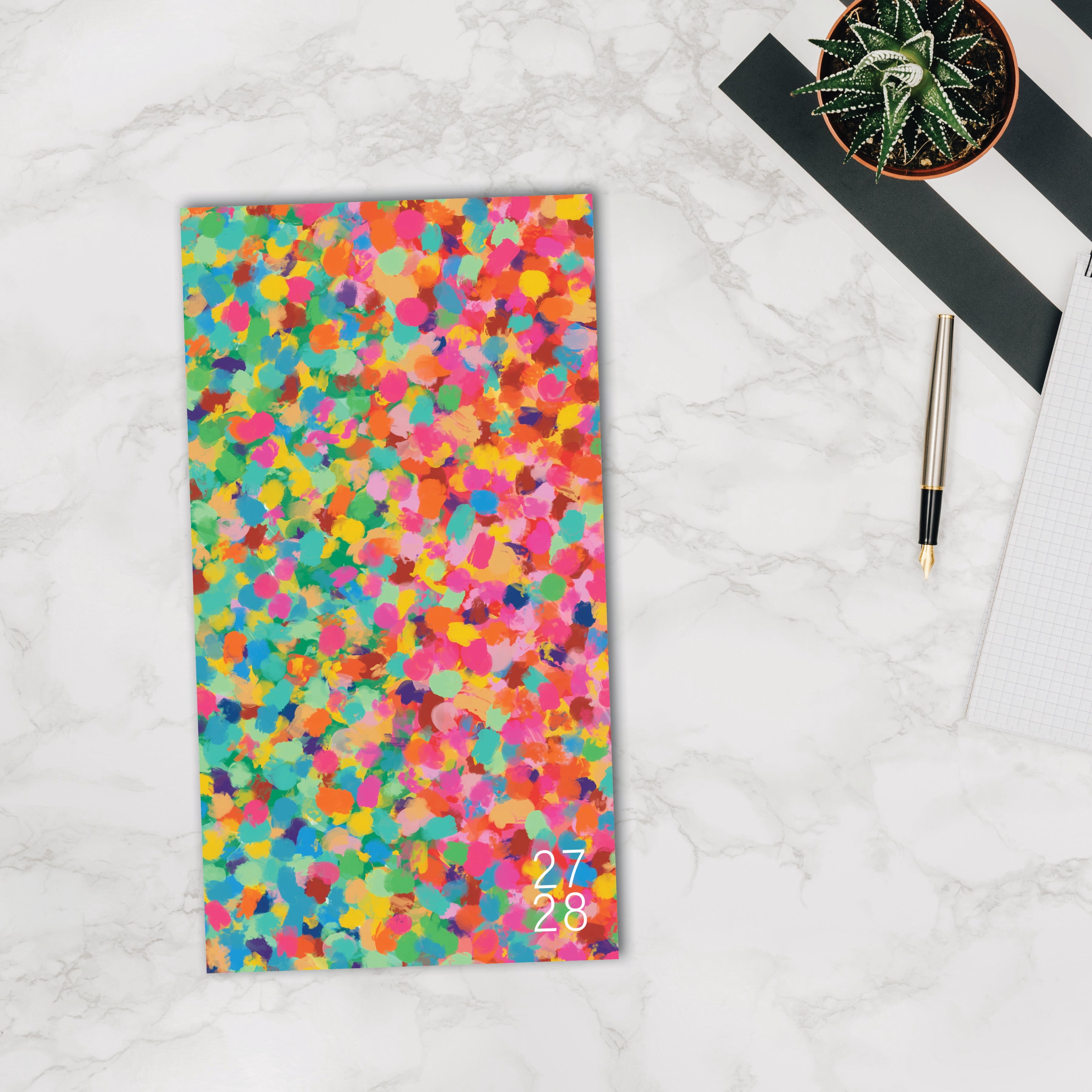 Willow Creek Press Confetti Pop 2-Year 2027-28 3.5" x 6.5" Monthly Pocket Planner (66034)
