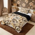 thumbnail image 2 of Manfei Retro Floral Leopard Print Twin Comforter Sets 2pcs,Watercolor Flowers Bedding Set,1 Comforter and 1 Pillowcase,Reversible, 2 of 6