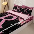 thumbnail image 3 of Manfei Cute Initial R Zipper Full Size Comforter Sets with Fitted Sheet and 2 Pillowcases,Sweet Butterfly Zipper Bedding Set,Pink,Pink Reversible4pcs, 3 of 8