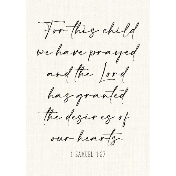 1 Samuel 1:27 For This Child We Have Prayed Bible Verse Nursery Decor Poster Christian Home Decor New Parent Blessing poster