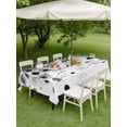 thumbnail image 3 of Outdoor Tablecloth with Umbrella Hole and Zipper, Black Gradient Rectangle Table Cloth 60x120 Inch Waterproof Tablecloth, Abstract Polka Dots Vintage Modern Art Picnic Table Cover for Patio Camping, 3 of 7