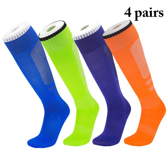 4 Pairs Compression Socks Casual Outdoor Knee High Socks Flight Socks for Men