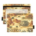 thumbnail image 2 of Ckdifva Wild West Pencil Pouch 3 Ring Zipper Pencil Case Binder Pockets Clear Top Cosmetic Bag 2 Pack, 2 of 6
