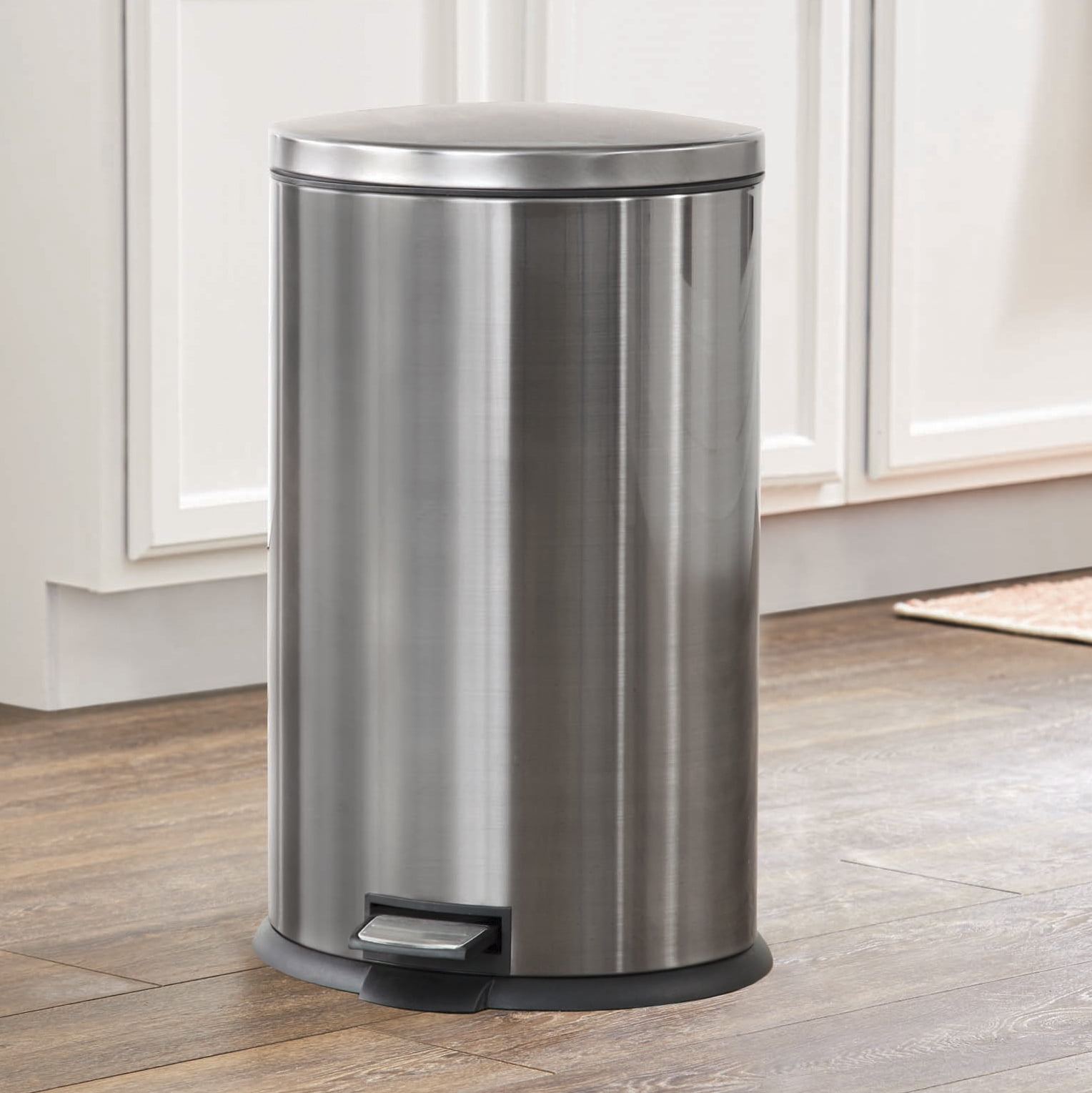 Better Homes & Gardens 10.5 Gallon Black Stainless Steel Oval Step Can