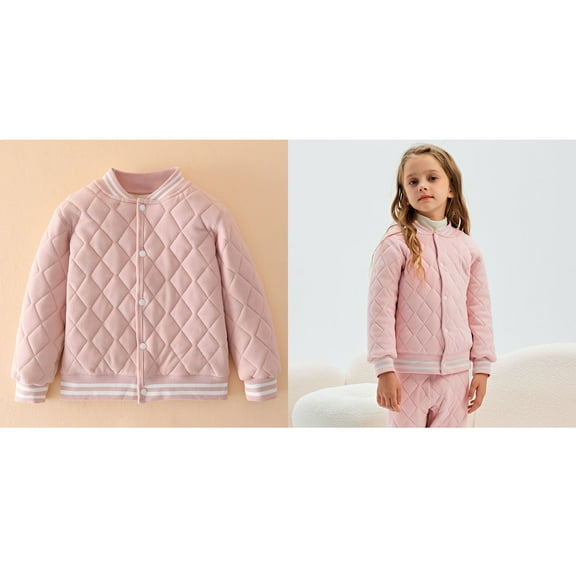 Kids Winter Coats for Girls,Boys Puffer Coat with Pocket Button Down Pink Jacket Windproof Warm Winter Thicken Coat Boys Winter Coat Size 8-10 Years