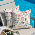thumbnail image 4 of Spring Watercolor Throw Pillow Cover Pink Purple Yellow Flowers Floral Cotton Linen Cushion Cover Throw Pillow Case with Invisible Zipper for Couch Sofa Bed Chair Car 24x24 Inch, 4 of 11
