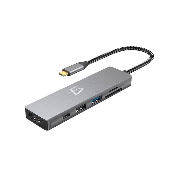 Hub Adaptador Elegate Wi163 6 en 1 con Salida USB Tipo C 3.0