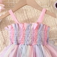 thumbnail image 6 of ZHUASHUM Kids Children Girls Summer Sleeveless Rainbow Print Dress Princess Casual Dress For Girls Pink,12-18 Months, 6 of 6