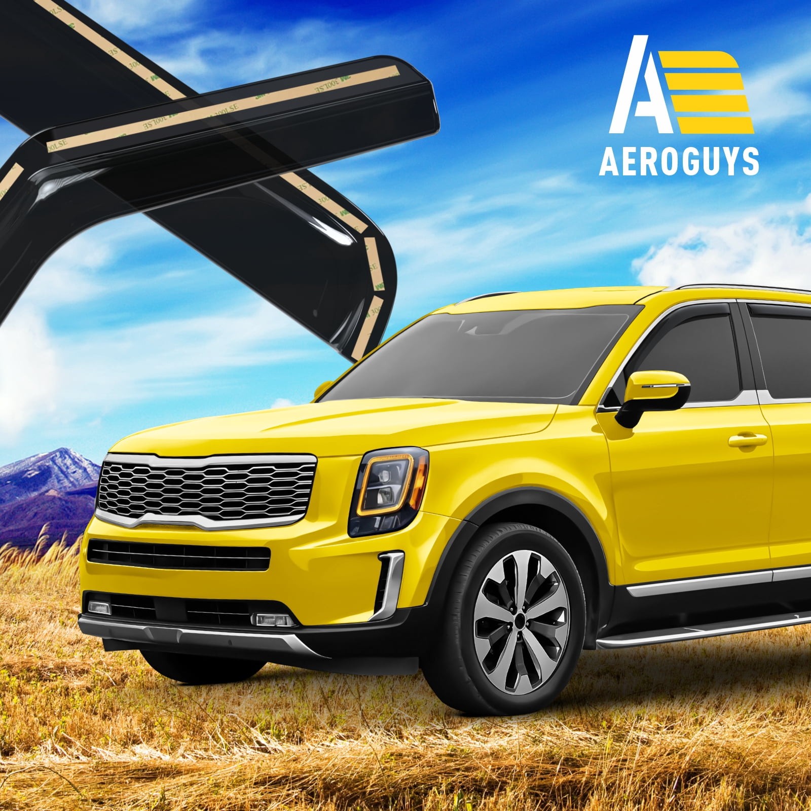 AEROGUYS Extra Durable Window Deflectors In-Channel Window Visors Rain Guards Fit for Kia Telluride 2020-2026, Sun Visors, Wind Vent Visors, vent shades, Car Accessories - 4 pcs. AG0770