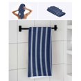thumbnail image 6 of Navy Blue Striped Towel Set of 3, Soft Microfiber Bath Towels, Hand Towel, Washcloths, Navy Blue White Farmhouse Stripes Quick-Dry Absorbent Towels for Bathroom Kitchen Hotel Beach Gym Spa, 6 of 7