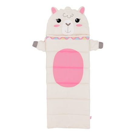 Firefly! Outdoor Gear Izzie the Llama Kid's Sleeping Bag - Off White/Pink (65 in. x 24 in.)