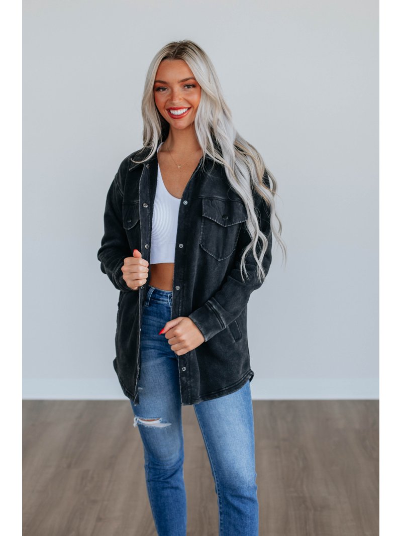 Venus Snap Shacket - Vintage Black - Walmart.com