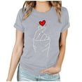 thumbnail image 2 of Vetsdori Short Sleeve T-Shirts for Women Summer Graphic Blouses Valentine Casual Cute,Crew Neck Fashion Ladies Tops Plus Size, 2 of 6