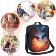 thumbnail image 5 of Zufioo Red And Blue Fire Cloud Dragon Insulated Lunch Bag,600D Polyester Oxford Fabric, Leakproof & Reusable Lunch Tote, Adjustable Shoulder Strap,Food Freshness Keeper with Utensils, 5 of 7