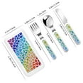 thumbnail image 2 of Cauagu Rainbow Glitter Print 3-Pieces Toddler Cutlery Set , Kids Silverware Set with Spoons Forks & Knife Stainless Steel Utensils for Kids Dishwasher Safe, 2 of 8
