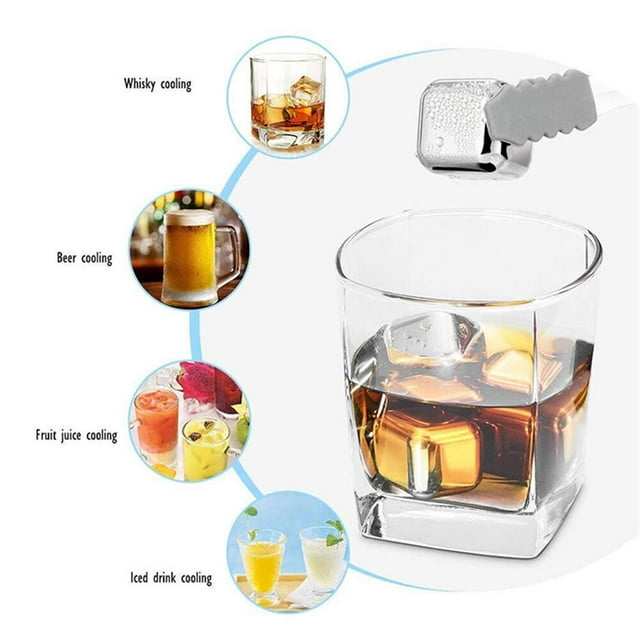 Ganfancp Cubitos de Hielo de Acero Inoxidable Reutilizables Piedras Enfriadoras de Metal con Whisky Keep Cold 5Ml Liquidación 1X Hielo de Acero Inoxidable