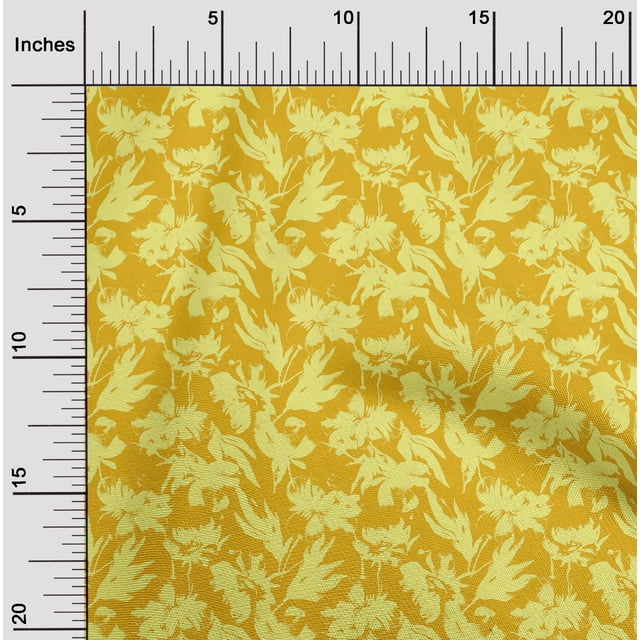 oneOone Rayon Yellow Fabric Florals Sewing Craft Projects Fabric Prints By Yard 56 Inch Wide