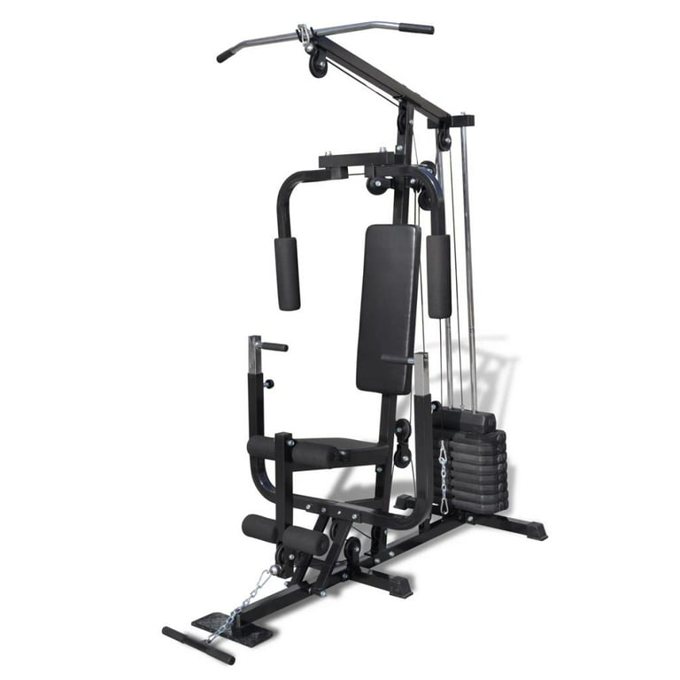 Anself Multi-Functional Home Gym Fitness Machine with Weight Plates  Training Equipment Exercise Workout Strength Machine 59 x 39 x 80 Inches (L  x W x