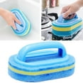 thumbnail image 6 of Small Blue [14*9*7.5Cm] With Handle Cleaning Brush Sponge Kitchen Cleaning Pot Brush Dish Brush Sponge Thickened, 6 of 7