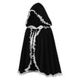 thumbnail image 3 of Oalirro Hood Cape for Party Holiday Lace Solid Color Hooded Short Velvet Cape Hood Cape Halloween Christmas Fancy Cloak with Hood, 3 of 5