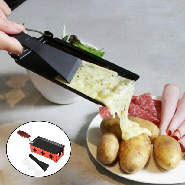 Sartén para derretir queso Vela para derretir queso Herramienta para asar Utensilios para hornear antiadherentes Mango de madera rojo Cola Sartén para fundir queso