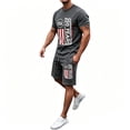 thumbnail image 2 of VeFlora Men's 250 Years USA 2 Piece Outfit Set, Patriotic Graphic T-Shirt + Drawstring Shorts, 4th of July Summer Casual Wear for Daily, Vacation & Party(Dark Gray/L), 2 of 2