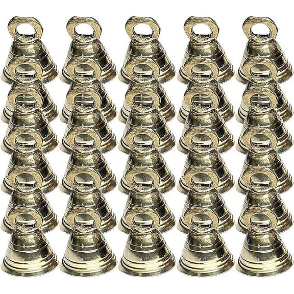 PARIJAT HANDICRAFT Lot of Brass Bells 1.13" H Vintage Style India Craft Decorative Camel Sheep Horse (30)