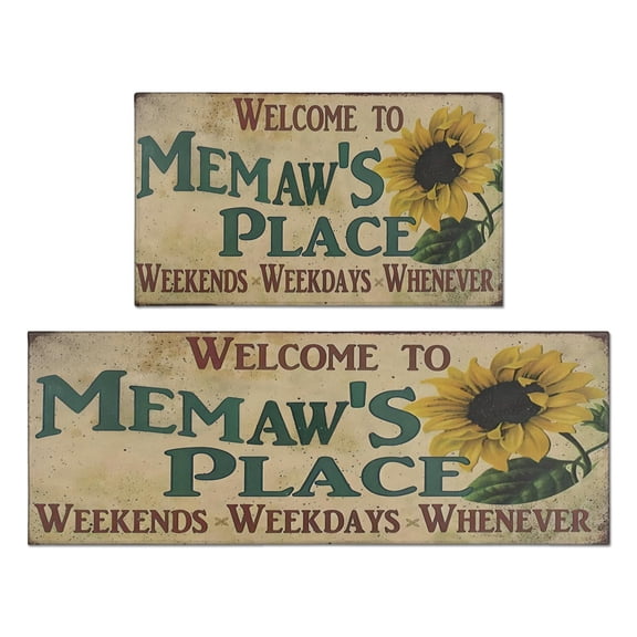 Kitchen Rugs and Mats Non Skid Washable Text Board Sunflower Flowers Kitchen Mat and Rug Set,Floor Cushion Waterproof Rug,Rubber Backed Area Rugs for Kitchen Laundry