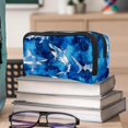 thumbnail image 6 of MUOOUM Pencil Case, Blue Tie Dye Sharks Pattern Large Capacity Pencil Pouch Stationery Pen Bag, 6 of 7