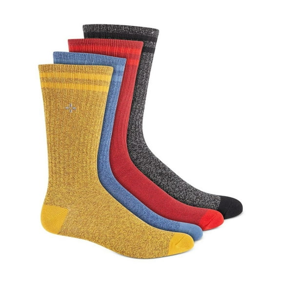 Sun Stone Mens 4 Pack Double Stripe Crew Socks