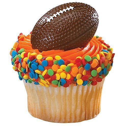 Blue Inc Football Shaped Cake & Cupcake Toppers Plain or Engraved Many Colours & Sizes 