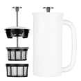 thumbnail image 1 of ESPRO - Prensa francesa P7 - Cafetera y tetera aislada de acero inoxidable de doble pared con microfiltro - Mantiene las bebidas calientes durante más tiempo, perfecta para el hogar (blanco mate, 18 o, 1 of 5